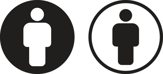 Man icon set vector in two styles isolated on white background