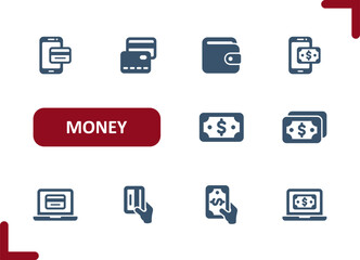 Money Icons. Cash, Buy, Buying, Pay, Paying, Online Shopping, E-commerce, Internet Banking Icon