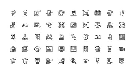 online learning icon set