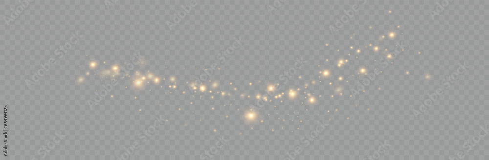 Wall mural golden sequins glow with many lights. glittering dust. luxurious background of golden particles.