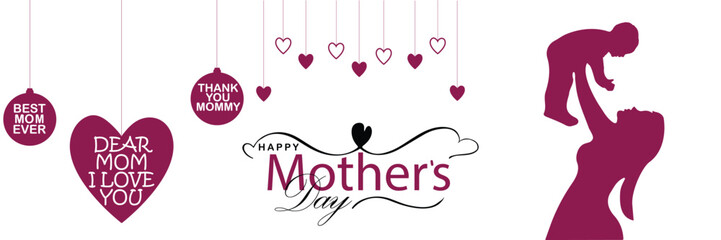 Happy Mother's Day. banner, Greeting card, poster