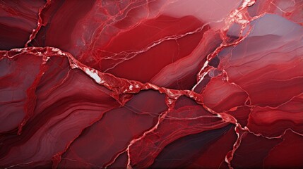 An intricate maroon painting, with abstract red strokes, evokes a sense of wild creativity and emotion as it captures the essence of art