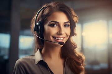 A friendly customer service representative ready to assist created with Generative AI technology