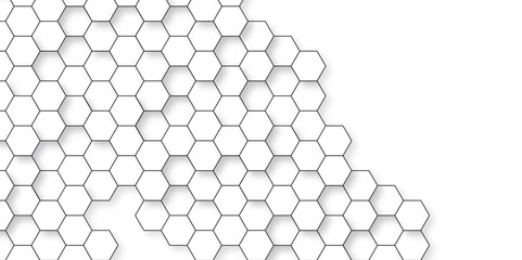 Abstract background with hexagon, modern abstract vector polygonal pattern. Futuristic abstract honeycomb technology white background. Luxury white hexagon pattern.