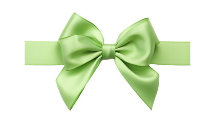 green bow isolated on transparent background cutout