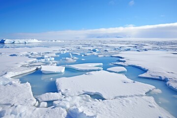 Fototapeta na wymiar melting ice caps in the arctic region