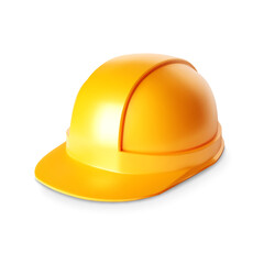 Yellow construction helmet isolated on white background. EPS10 vector