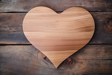 wooden board with a heart-shaped engraving