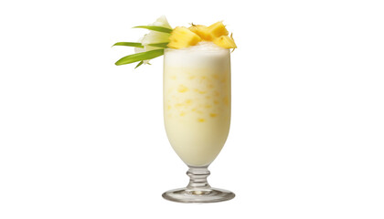 glass of mango drink isolated on transparent background cutout
