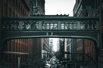 New York City, Gotham architecture cityscape. 