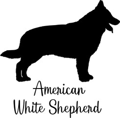 American White Shepherd dog silhouette dog breeds Animals Pet breeds silhouette
