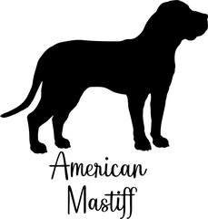 American Mastiff. dog silhouette dog breeds Animals Pet breeds silhouette
