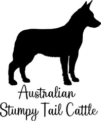 Australian Stumpy Tail Cattle dog silhouette dog breeds Animals Pet breeds silhouette
