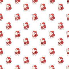 Cute seamless cat Christmas pattern design for decorating, backdrop, fabric, wallpaper and etc.