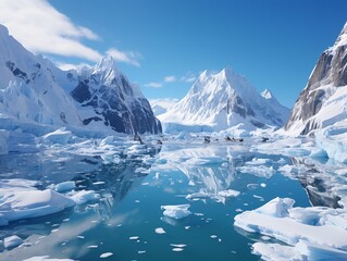 Fototapeta na wymiar Iceberg with Blue Sky View