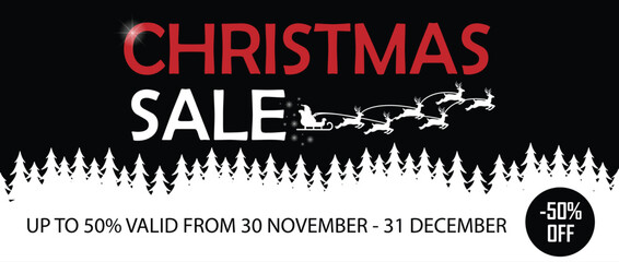 Christmas Sale. Special offer vector tag. New year holiday card template. Shop market poster design. Special offer