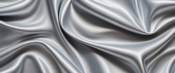 Obraz premium Abstract background of silver crumpled fabric. Cloth with folds. Colorful illustration. Generative AI