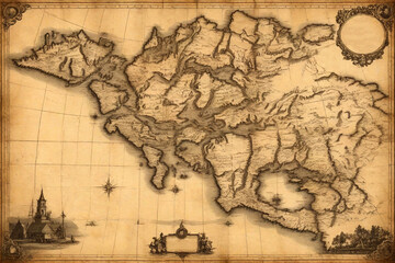 Naklejka premium old style map. old town map . Created using generative AI tools