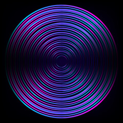 Abstract digital future in circle shape lines on dark background.