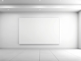 3D render blank white gallery wall frame mockup generative ai