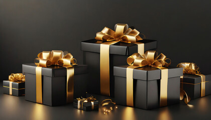 Black Christmas gift box