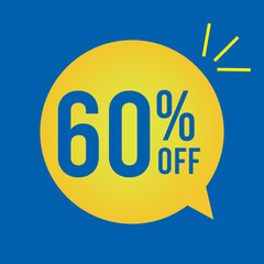 60% OFF, Super Discount. Discount Promotion Special Offer, 60% Discount, special offer. blue balloon banner template