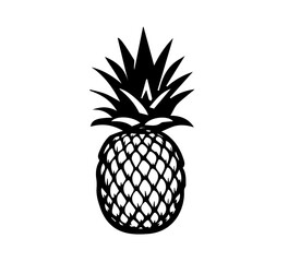 Pineapple black and white illustration vintage vector