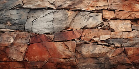 Fototapeta premium Red and Brown Rough Stone Texture Background. Rock Surface Background