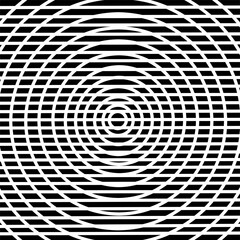 Black and white background with circles grid pattern.