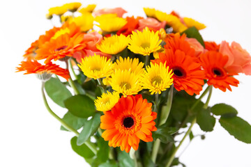 Bouquet of beautiful bright flowers. Floral composition.