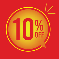 10% OFF, Super Discount. Discount Promotion Special Offer, 10% Discount, special offer. Red balloon banner template
