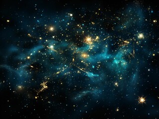 Fototapeta na wymiar Starry Blue Night Sky. Universe Filled with Stars