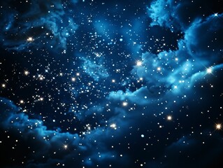 Obraz premium Starry Blue Night Sky. Universe Filled with Stars