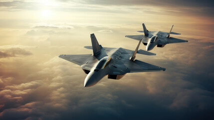 military aircraft fighters in the sky - Powered by Adobe
