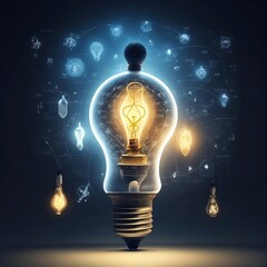 A light bulb symbolizing logic amidst equations.
