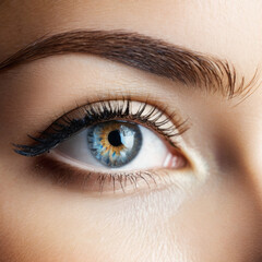 close up of a female eye