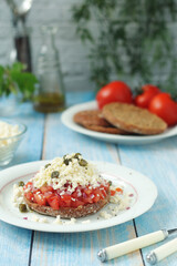 A traditional Cretan dish Dakos	