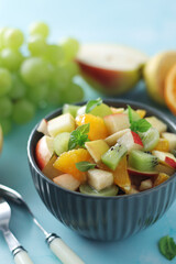 A bowl with fresh fruit salad