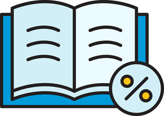 Book and Percent Icon
