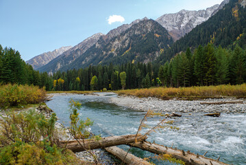 Kumrat Valley, The Panjkora River, Which Originates in the Hindu Kush Mountains, Runs Through...