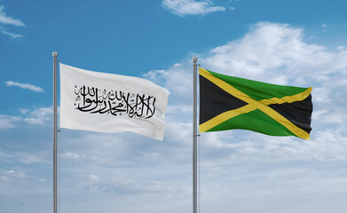 Jamaica and Afghanistan flags, country relationship concept