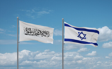 Israel and Afghanistan flags, country relationship concept