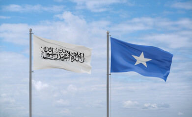 Somalia and Afghanistan flags, country relationship concept