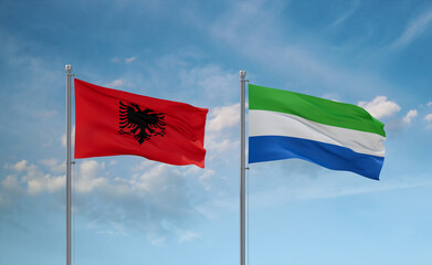 Sierra Leone and Albania flags, country relationship concept