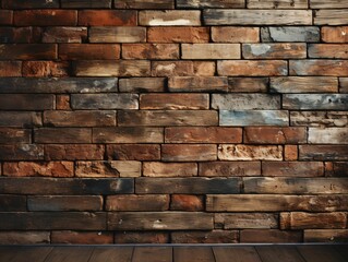 Obraz premium Wooden Brick Wall Background. Wood Wall Texture