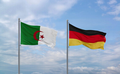 Germany and Algeria flags, country relationship concept