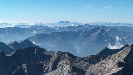 hochalmspitze summit panorama in hohe tauern