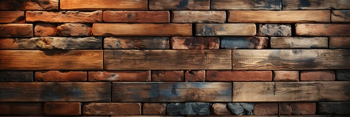 Wooden Brick Wall Background. Wood Wall Texture