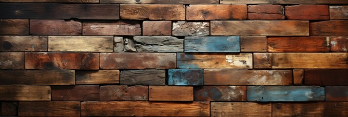 Obraz premium Wooden Brick Wall Background. Wood Wall Texture