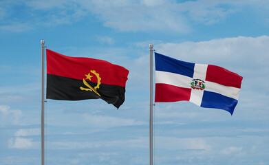 Belgium and Angola flags, country relationship concept